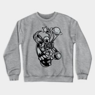 astronaut multiple hand planet Crewneck Sweatshirt